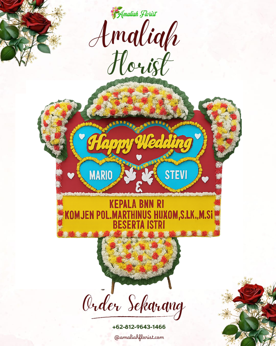 Papan Bunga Pernikahan Purwanegara